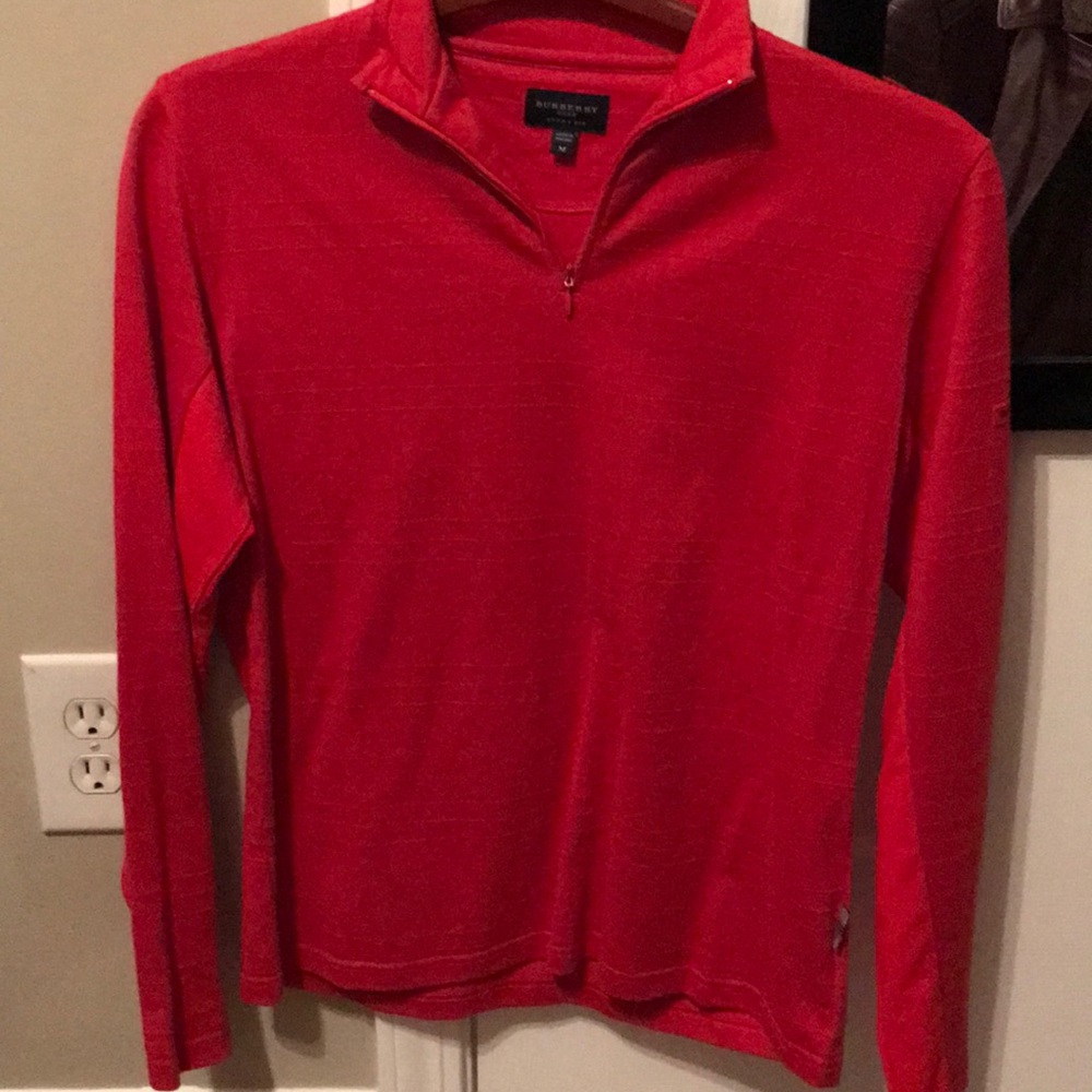 Red Burberry Quarter Zip